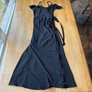 Abbeline Black Wrap Maxi Dress Size XS